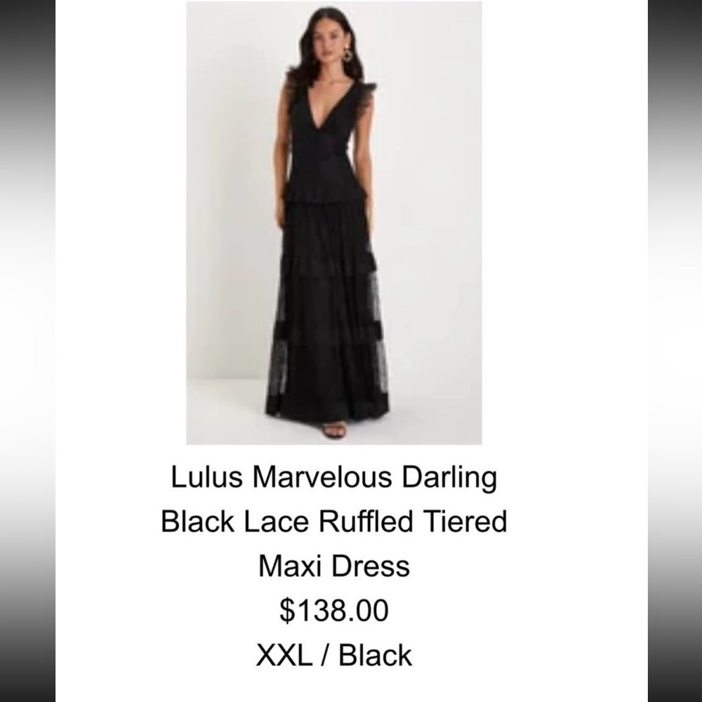 Brand New NWT Never worn Lulu’s black wedding guest dress